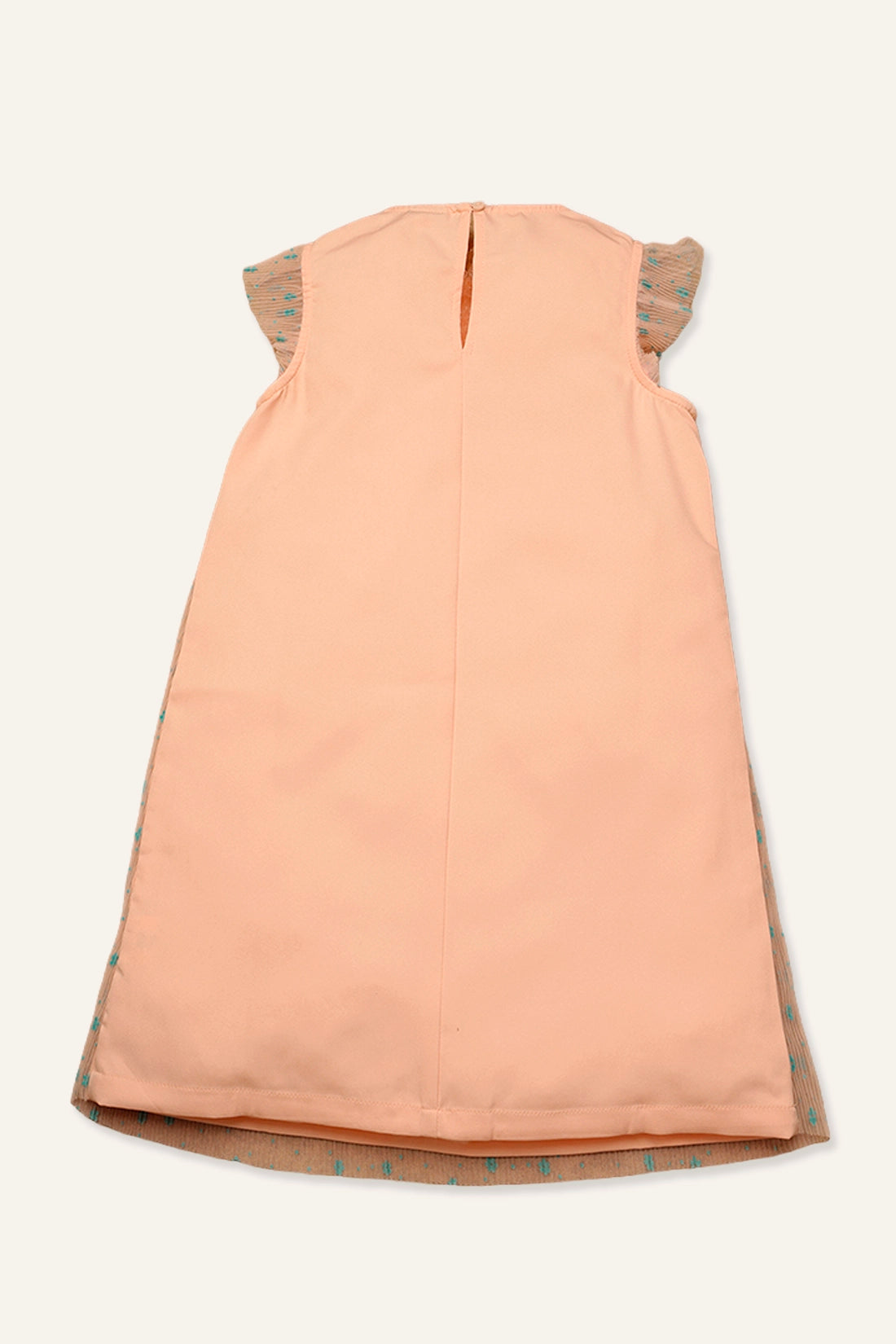 Girls Peach Solid Dress