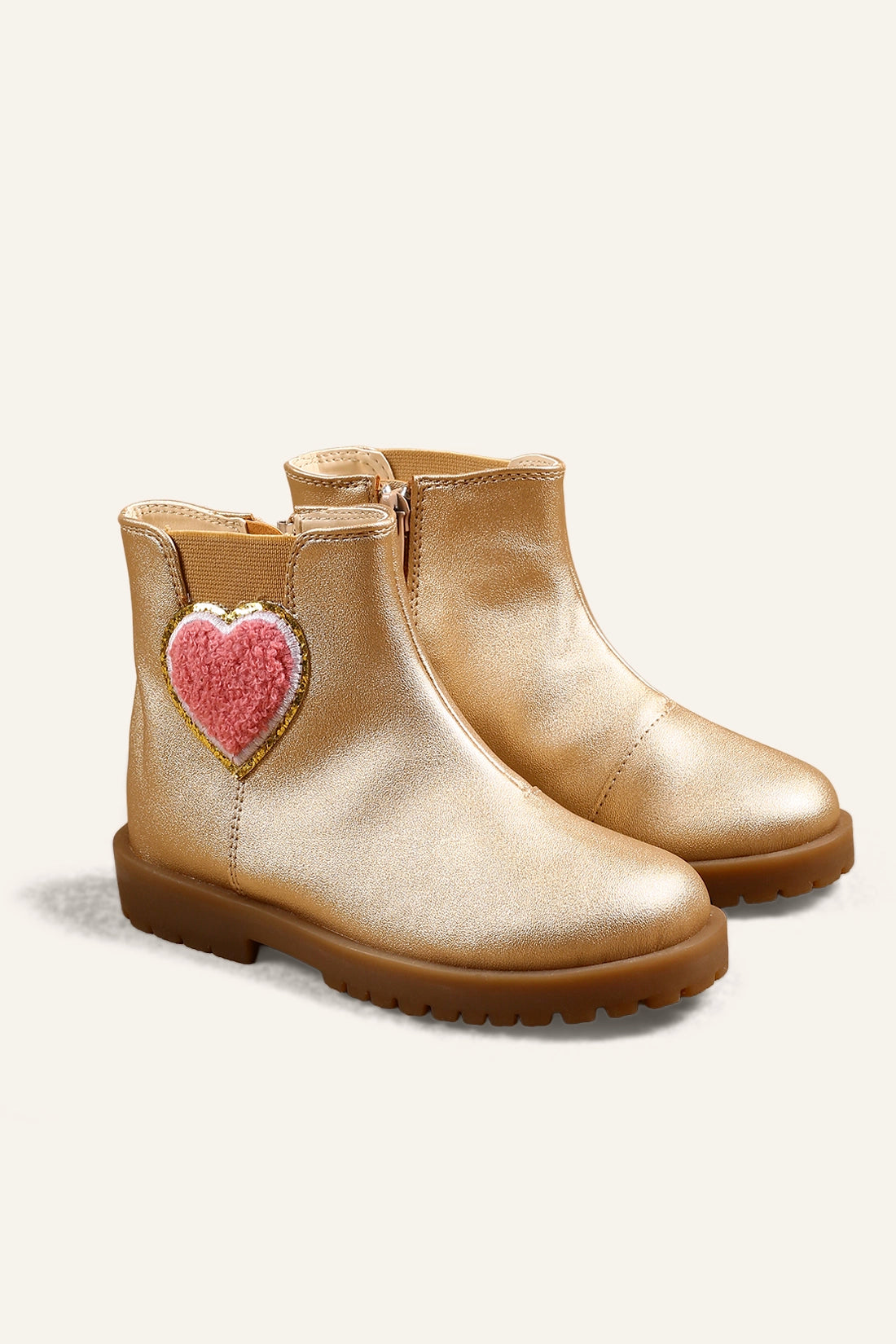 Girls Gold Solid Boots