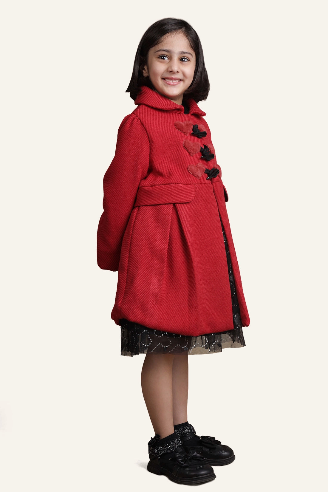 Girls Cherry Red Overcoat