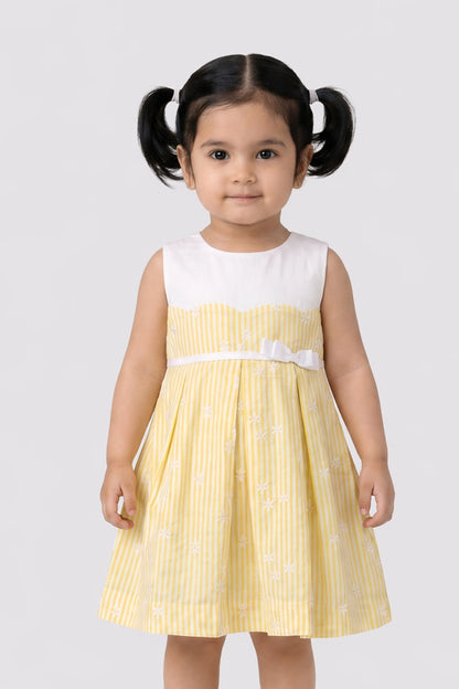 Baby Girls Multi Striped Cotton Dress