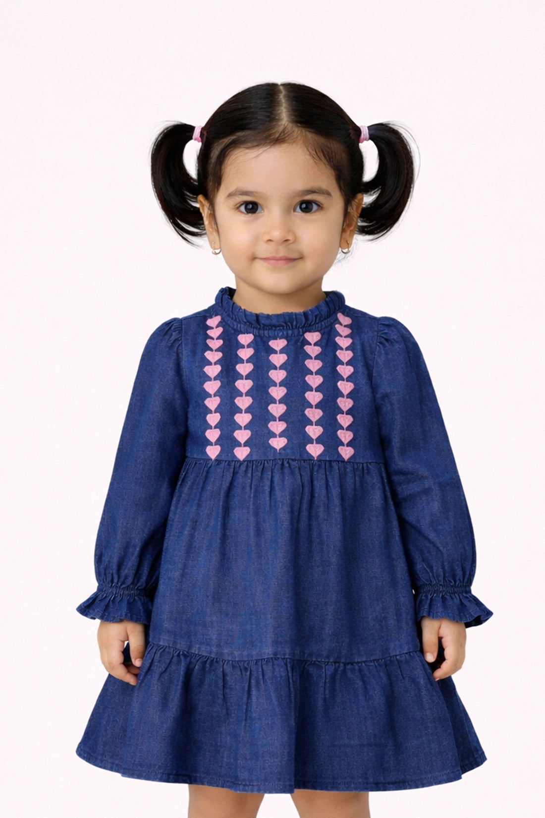 Baby Girls Blue Cotton Printed Dress