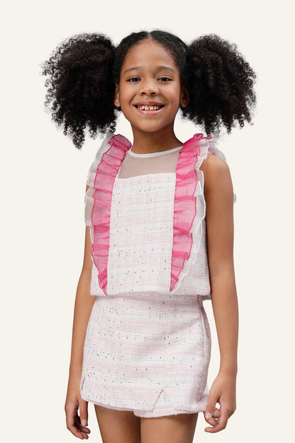 Girls Pink Round Neck Top