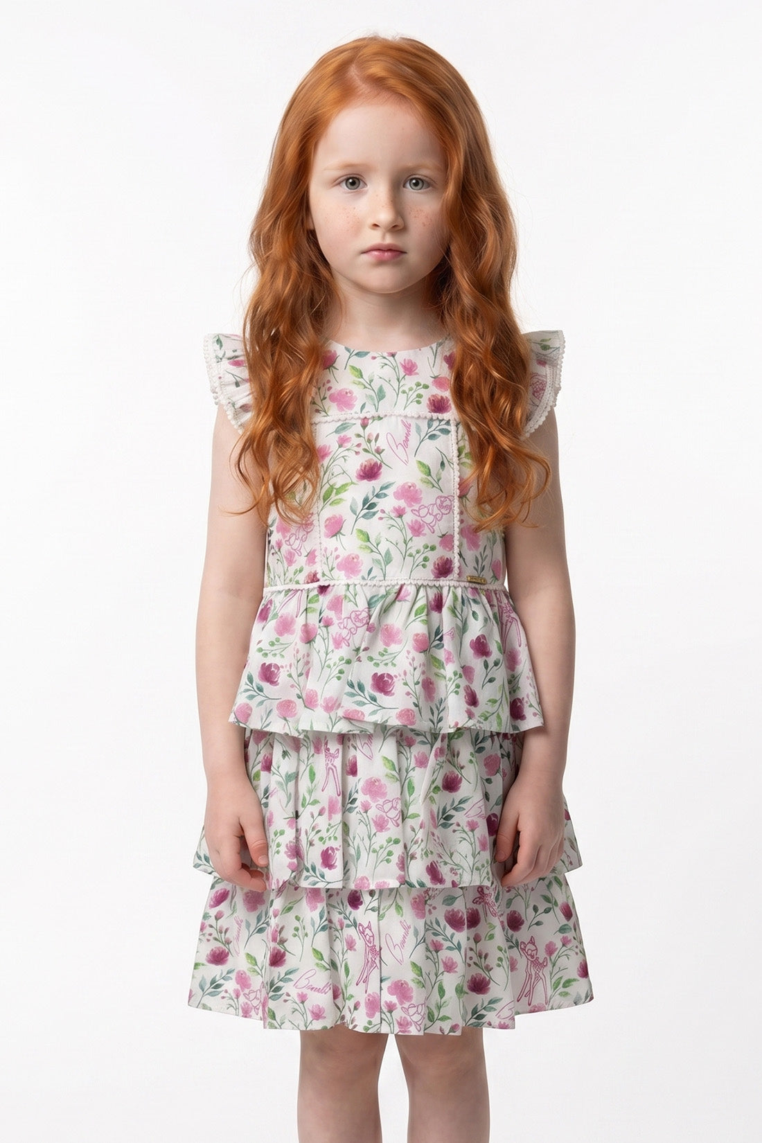 Girls Multi Safari Print Sleeveless Dress