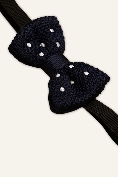 Boys Navy Blue Polka Dot Bow