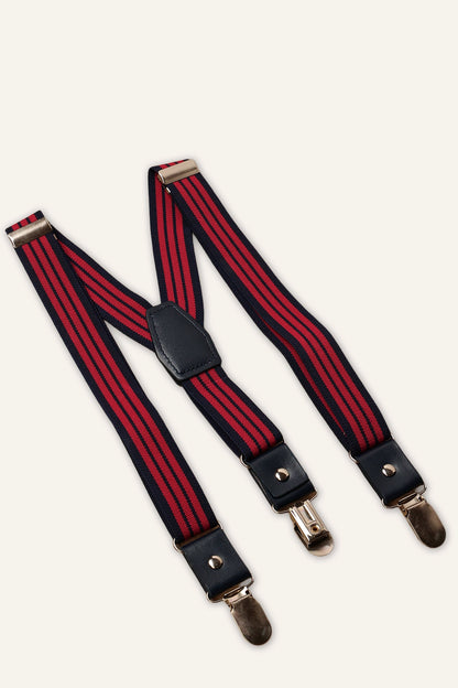 Boys Red Elastic Stripes Suspender