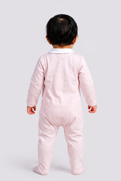 Baby Girls Pink Cotton Romper