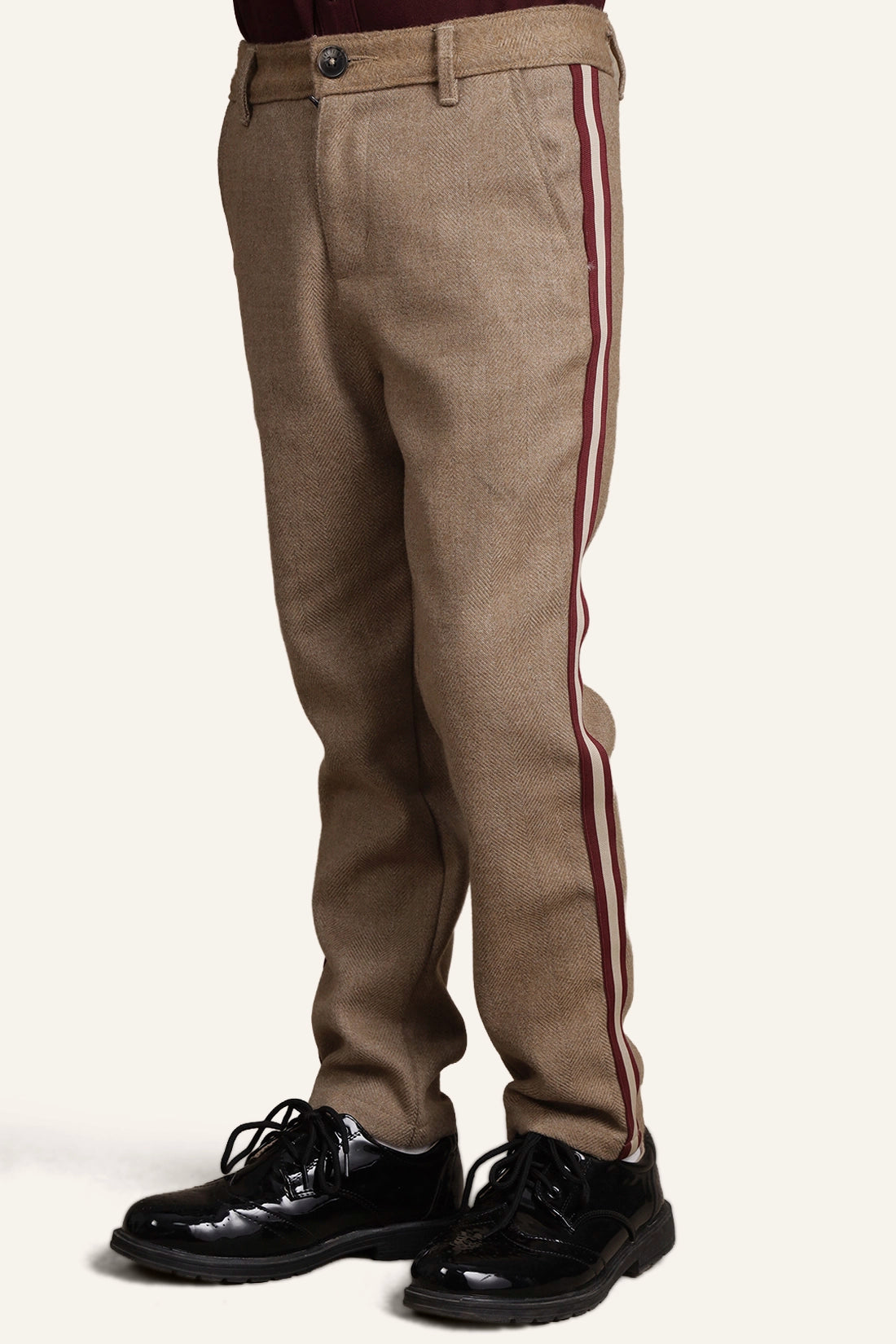 Boys Beige Abstract Trouser