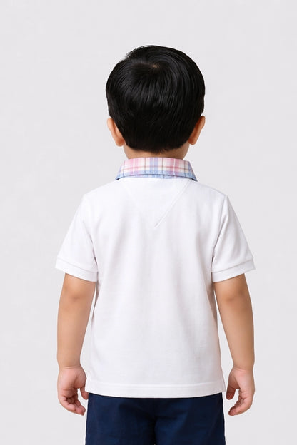 Baby Boys White Polo T-Shirt