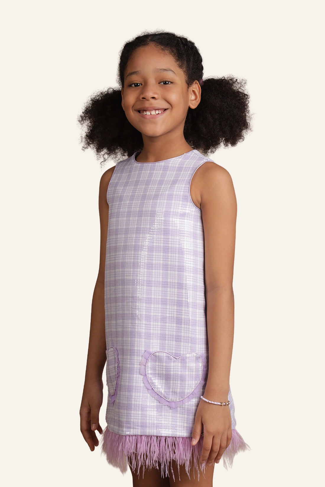 Girls Lavender Sequinned Dress
