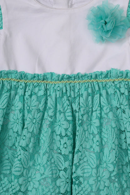Baby Girls Mint Lace Dress