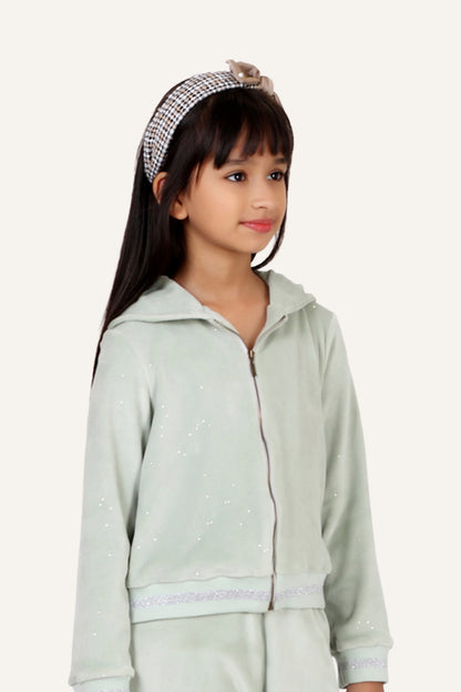 Girls Mint Zipper Hoody