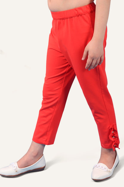 Girls Red Leggings