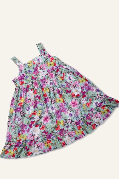 Girls Multicolour Flower Dress