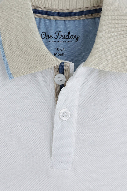 Baby Boys White Short T-Shirt