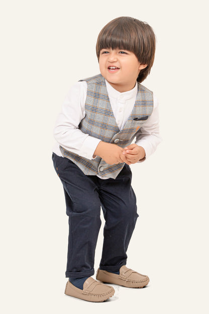 Baby Boys Blue Embroidered Trouser