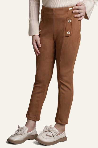 Girls Coffee Solid Jegging
