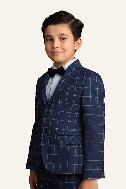 Boys Blue Checks Blazer