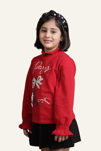 Girls Red Paris Top