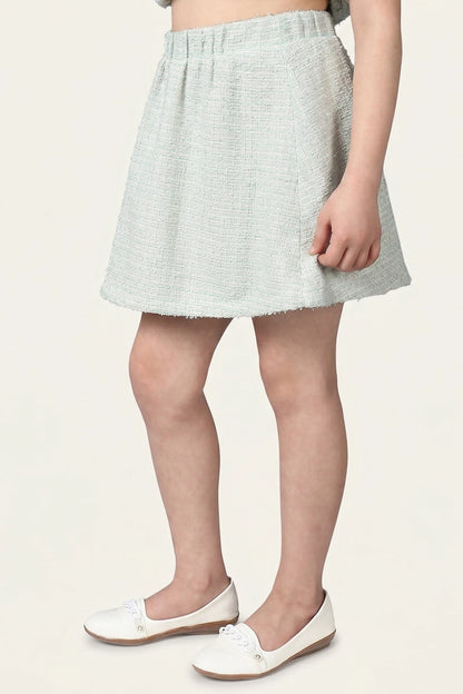 Girls Green Knitted Skirt