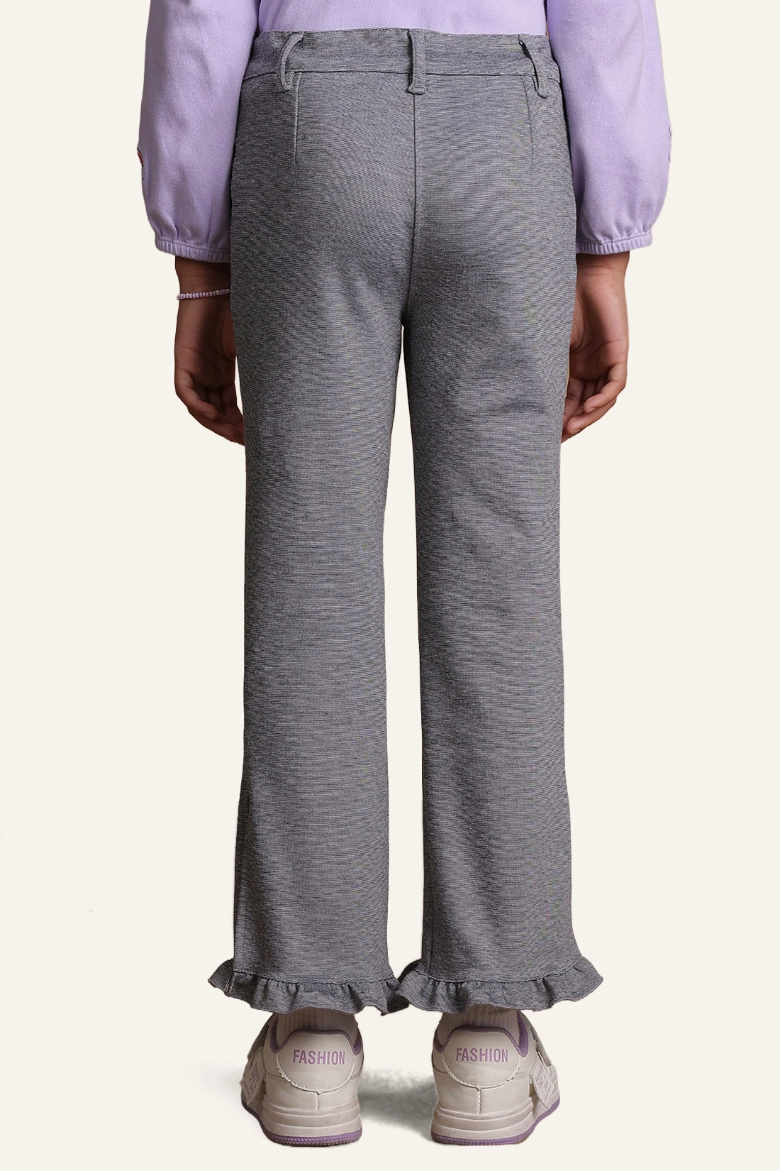 Girls Grey Frilled Trouser