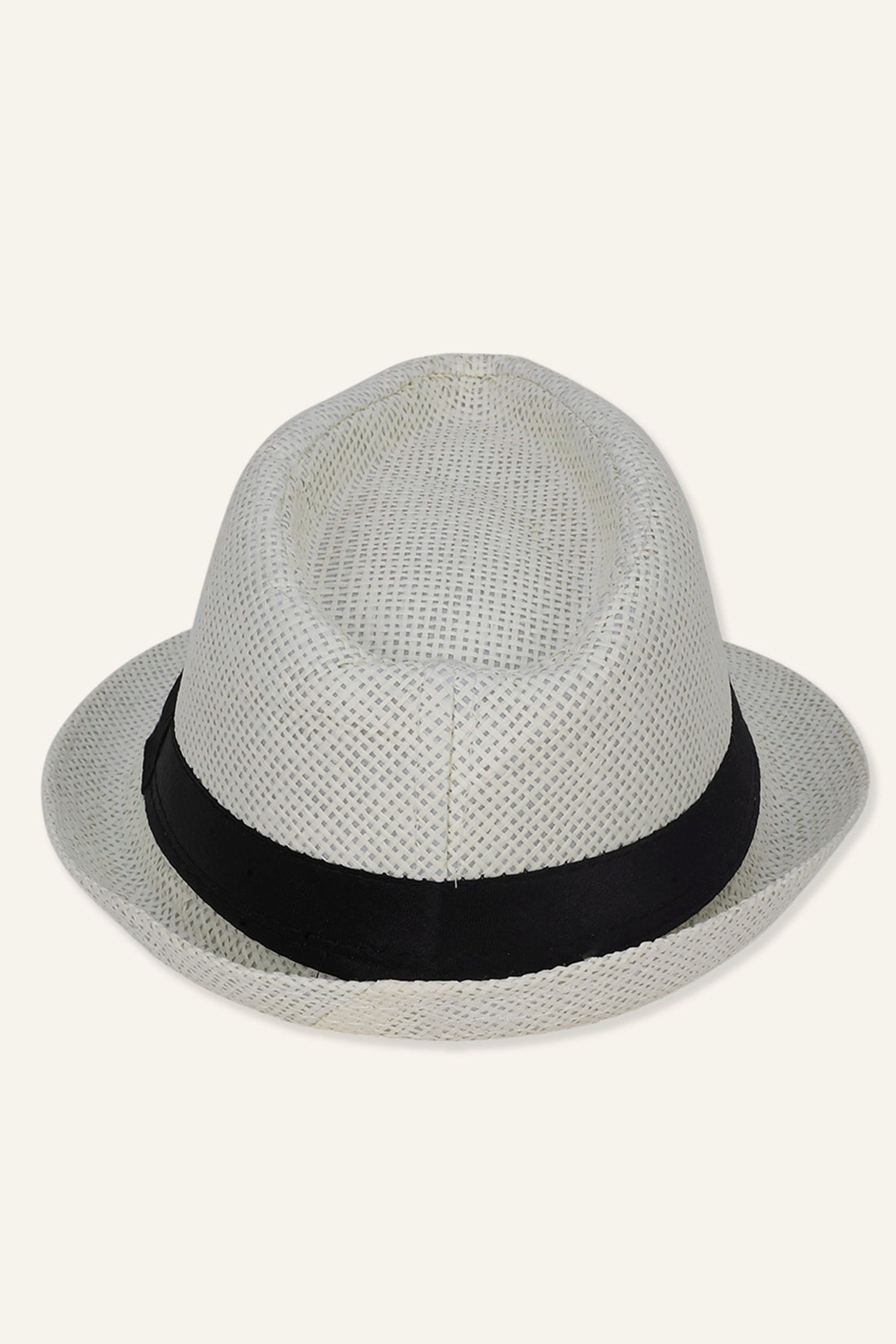 ऑफ व्हाइट सॉलिड हैट