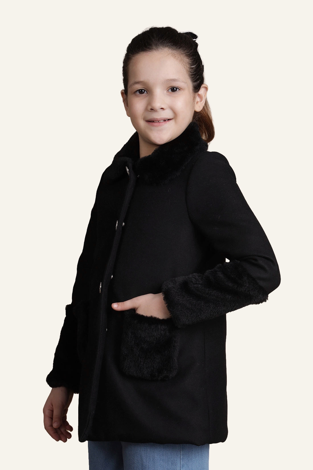 Girls Black Overcoat – Winter Wear