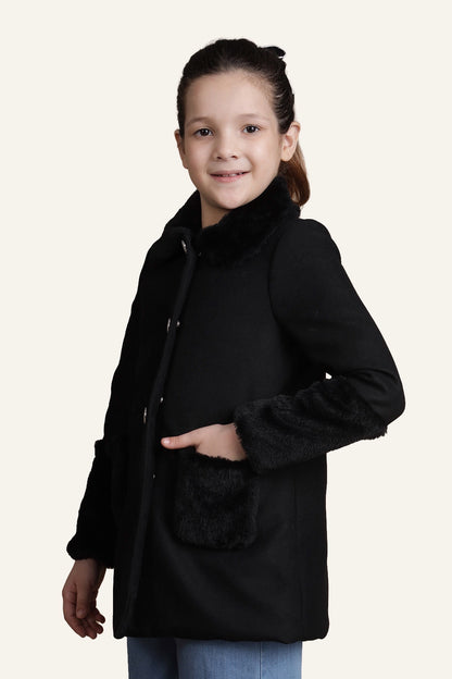 Girls Black Overcoat – Winter Wear