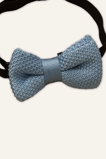 Boys Blue Woven Solid Bow