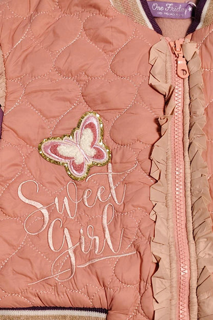 Girls Peach Heart Shape Jacket