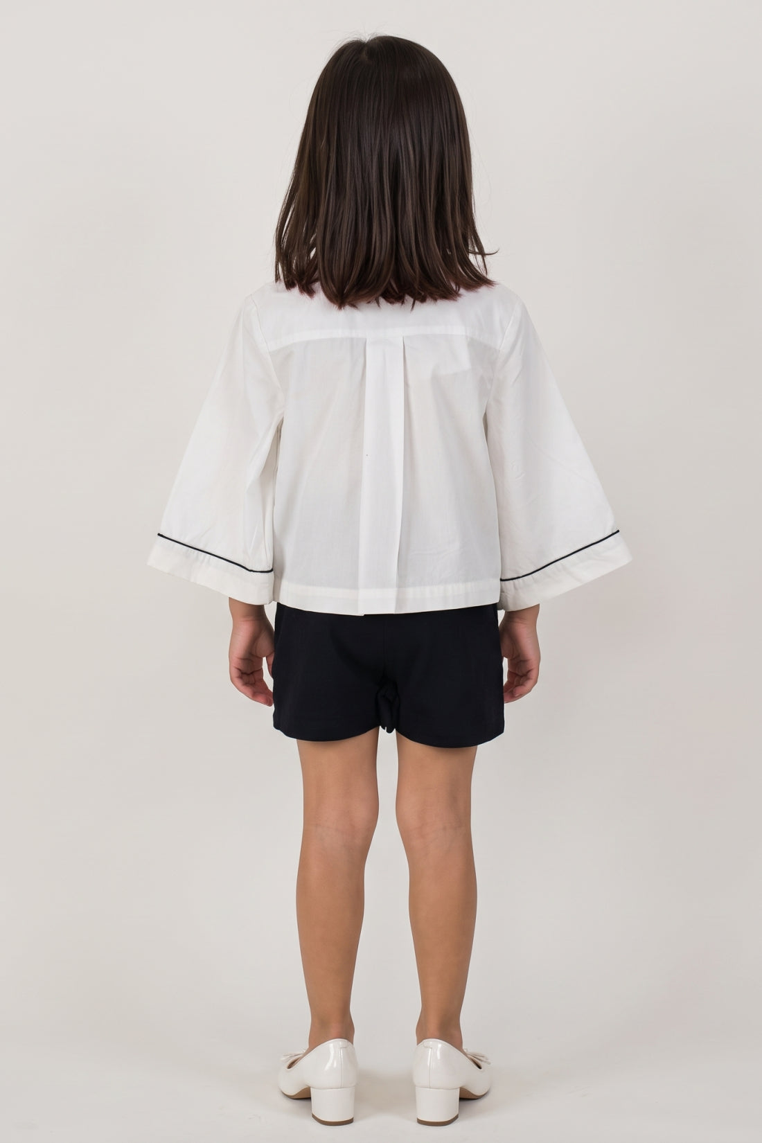 Girls Black Cotton Drill Regular Fit Shorts
