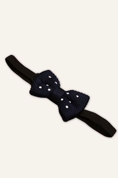 Boys Navy Blue Polka Dot Bow