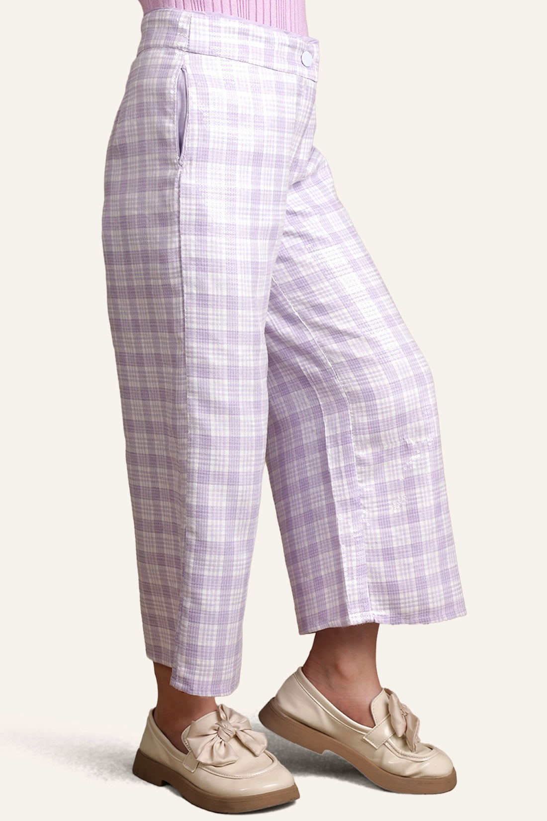 Girls Lilac Sequence Trouser
