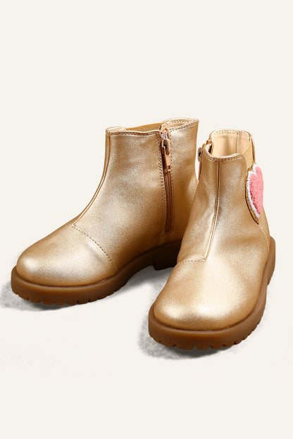 Girls Gold Solid Boots