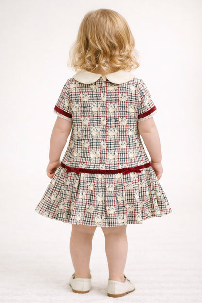 Baby Girls Multi Check Cotton Dress