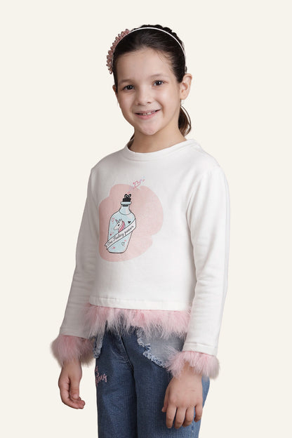 Girls Off White Top – Casual Wear