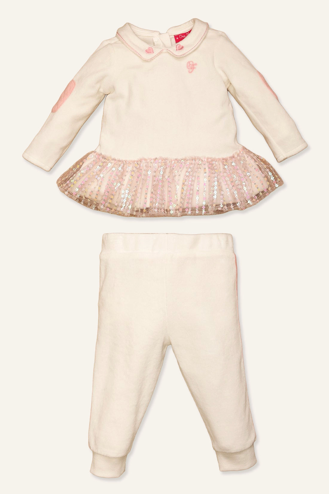 Baby Girls Off White Top With Pants