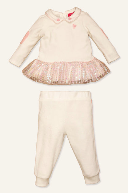 Baby Girls Off White Top With Pants
