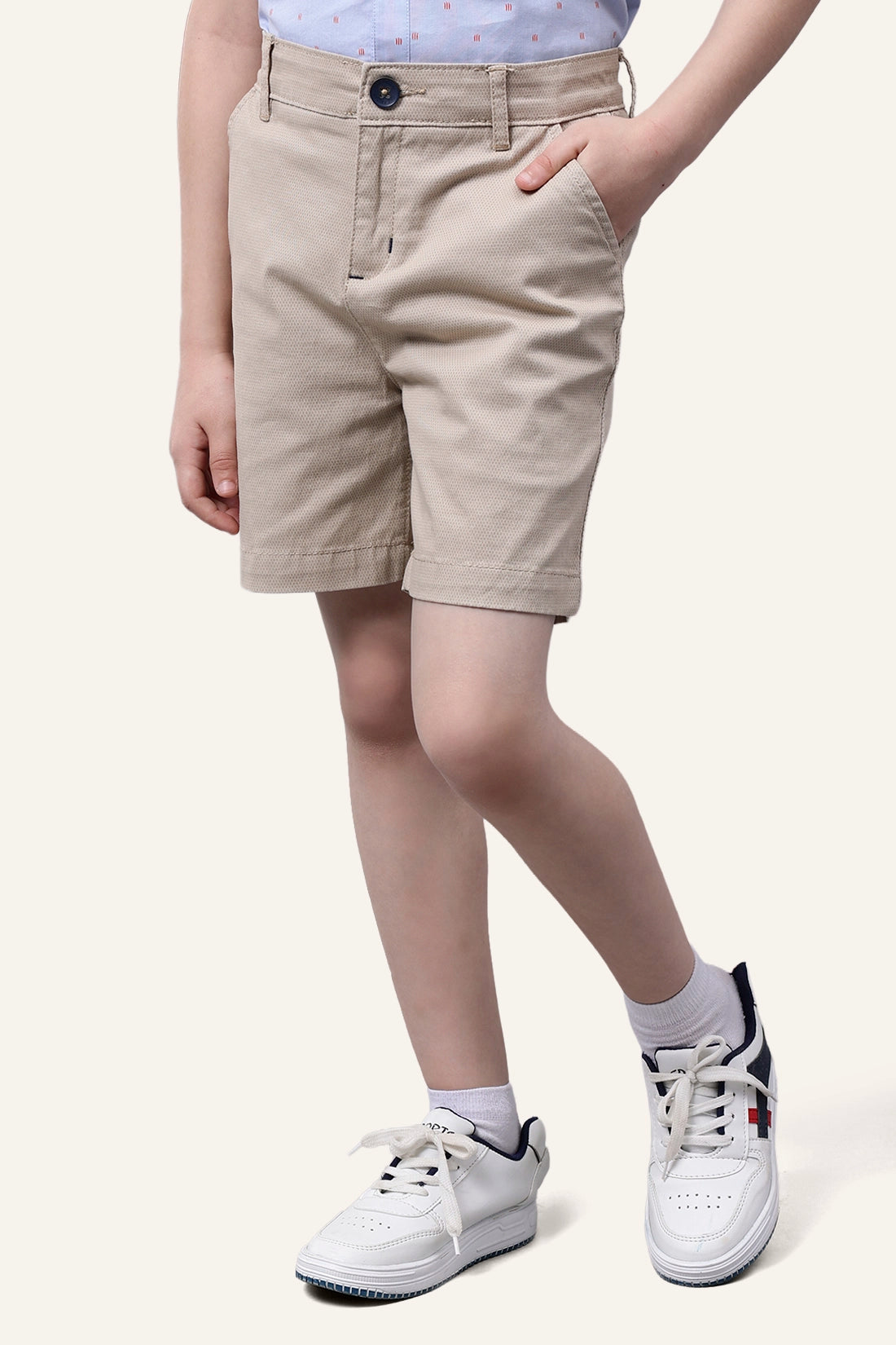 Boys Beige Cotton Shorts