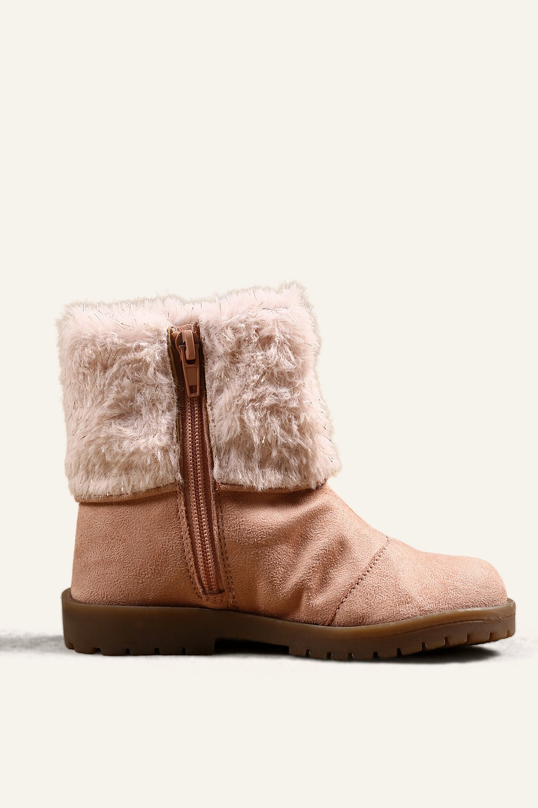 Girls Pink Solid Boots