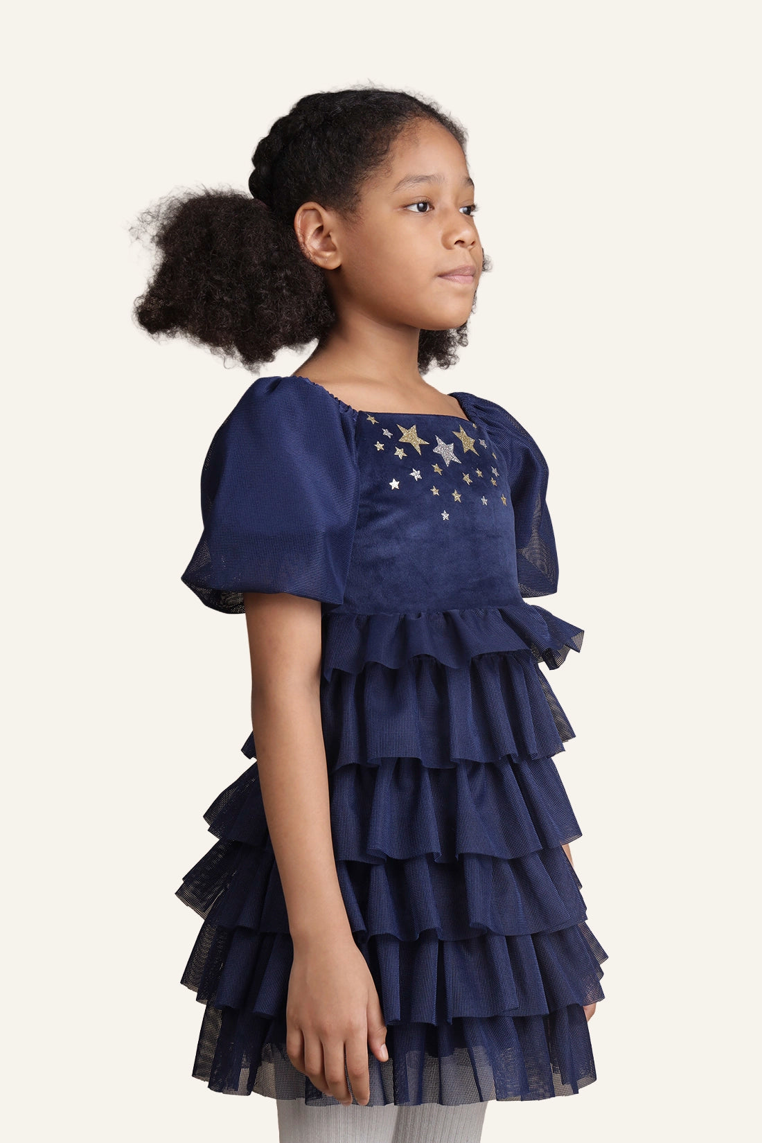 Girls Navy Blue Dress – Party Wear