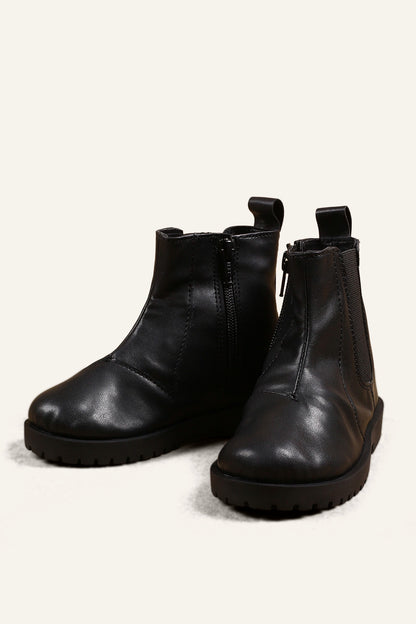 Boys Black Solid Boots