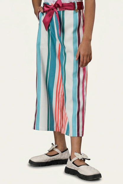 Girls Multicolored  Ankle Length Culotte