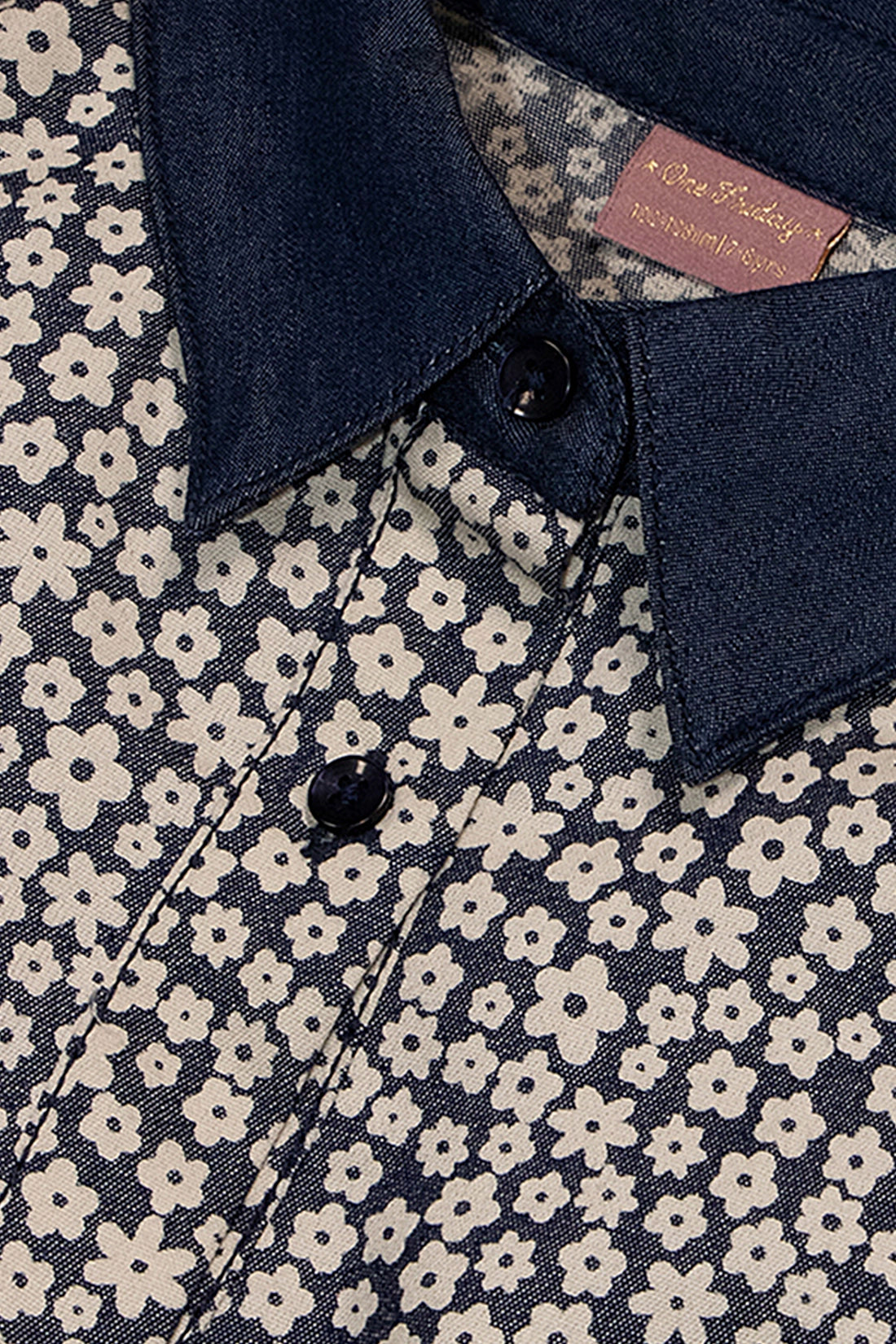 Girls Blue Floral Print Dress
