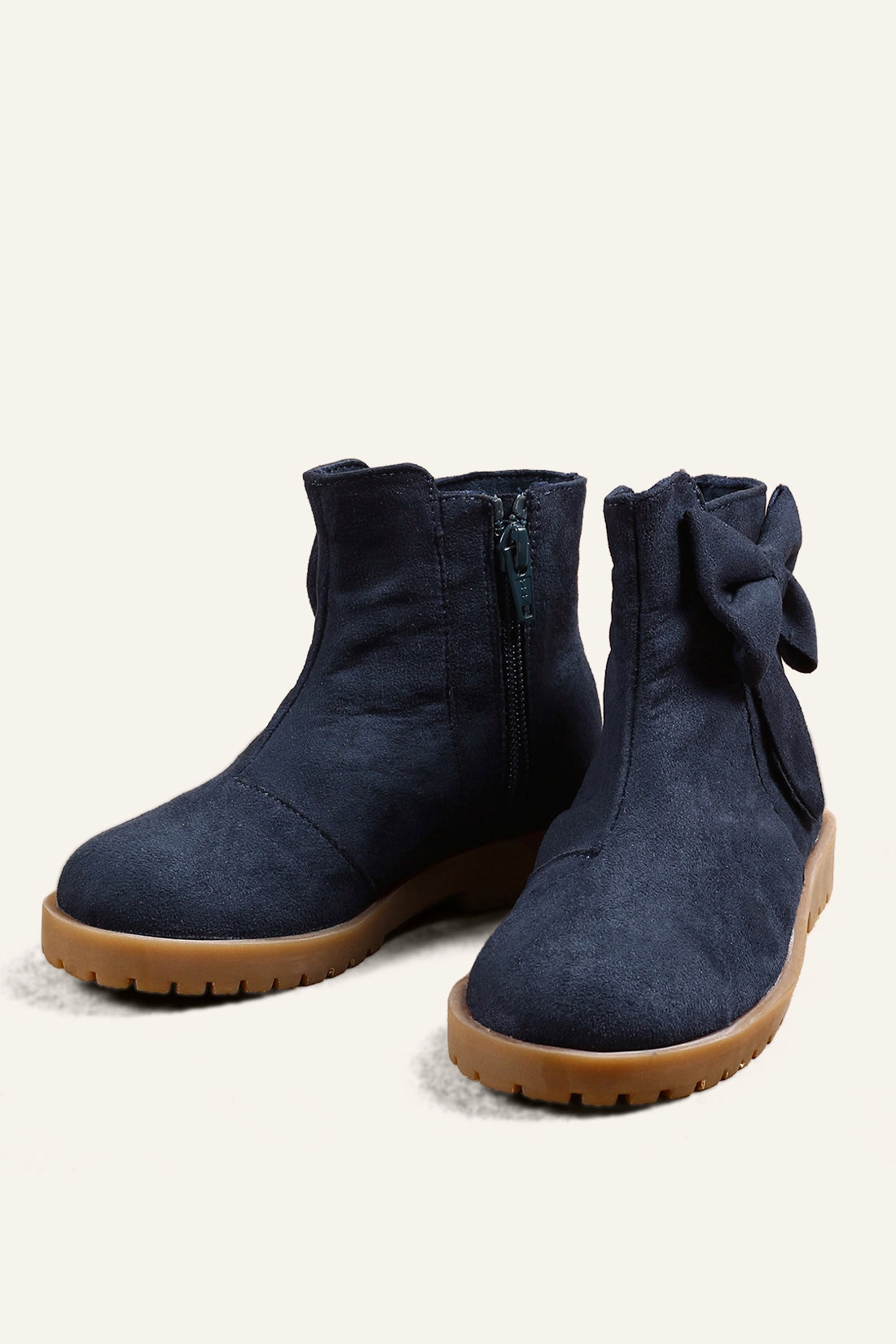 Girls Navy Blue Solid Boots