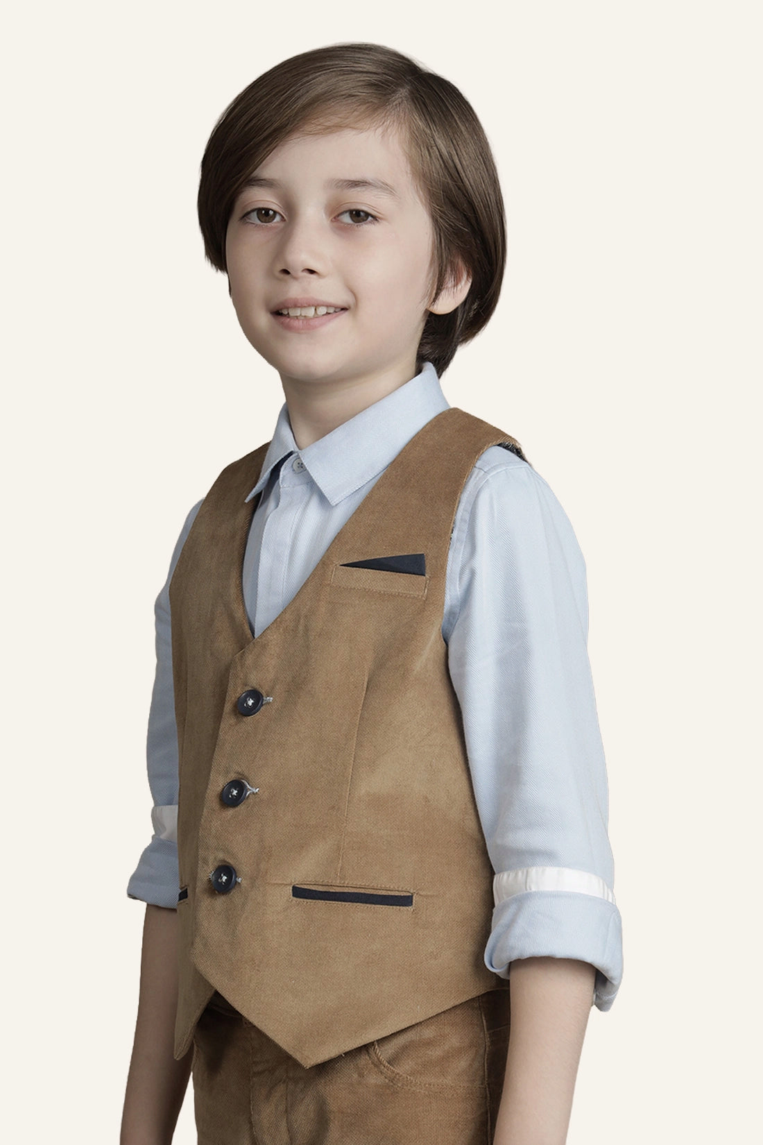 Boys Camel Waist Coat