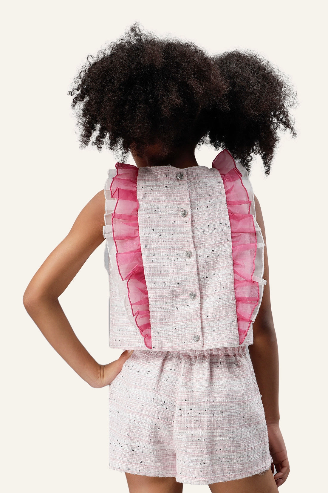 Girls Pink Round Neck Top