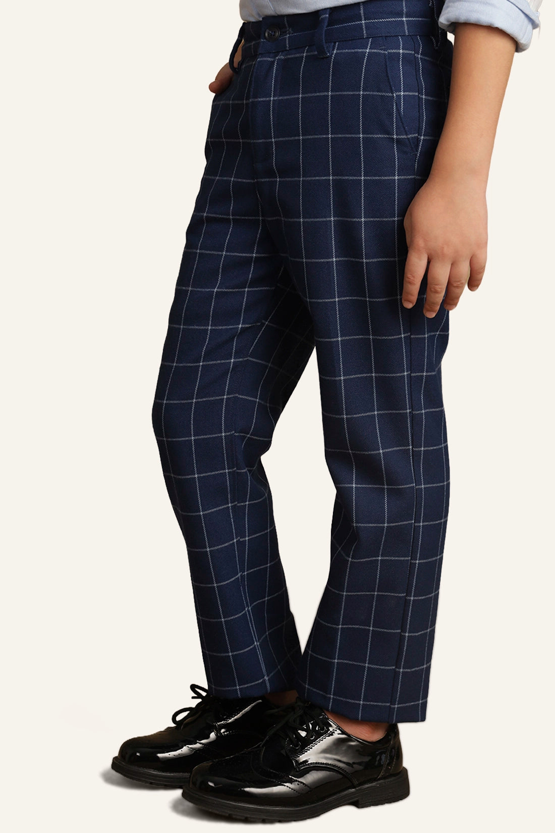 Boys Blue Checks Trouser