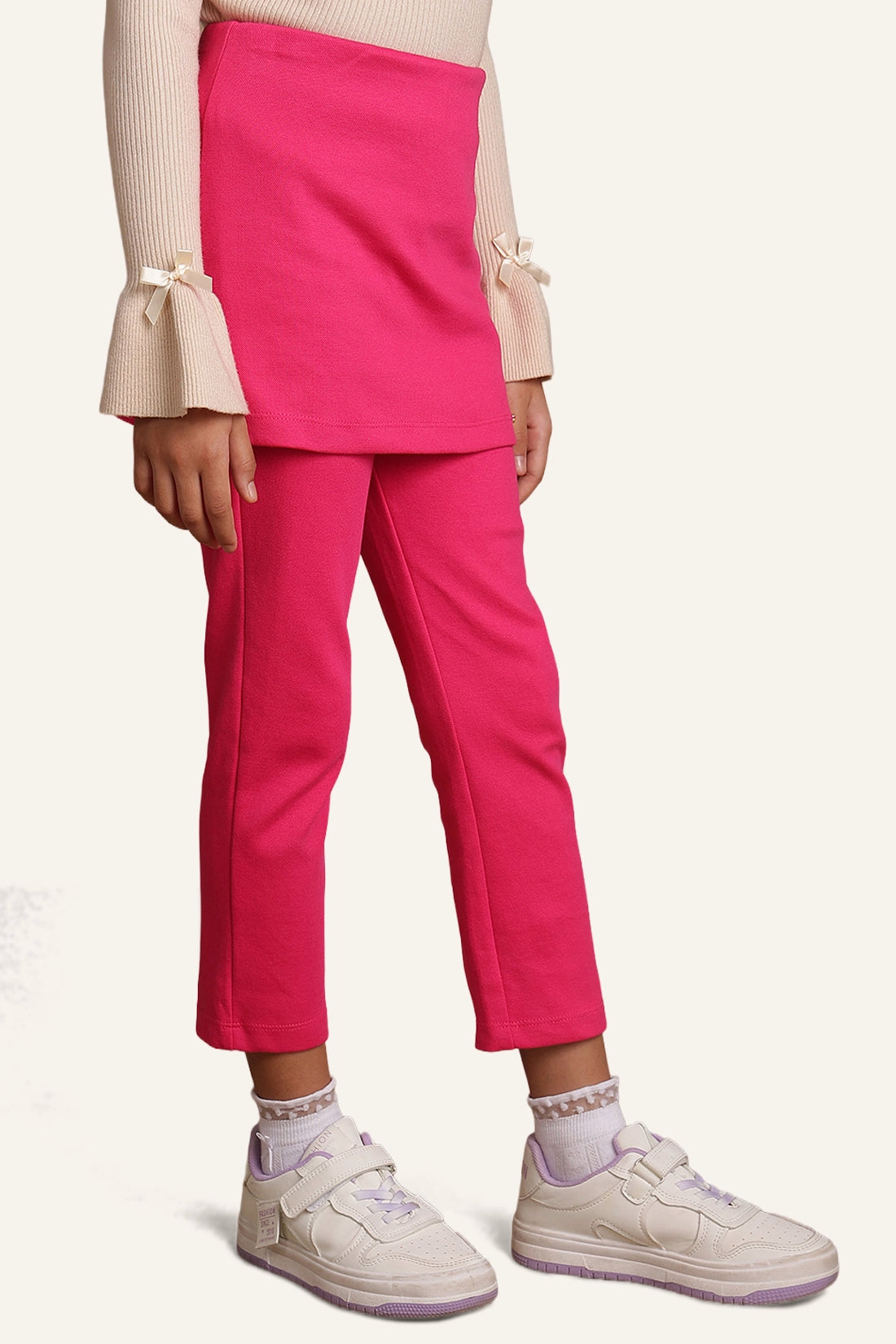 Girls Pink Skirt With attached Jeggings