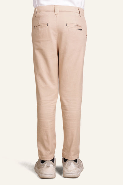 Boys Beige Slim fit Trouser
