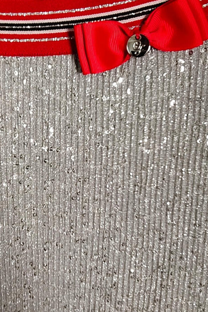 Girls Silver Sequins Skirt
